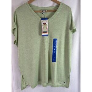 Orvis Green V-neck Tunic Top large NWT (0906)